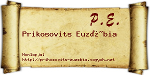 Prikosovits Euzébia névjegykártya